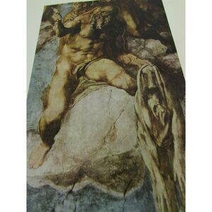 Vintage Michelangelo Last Judgement Judgment Color Print 51668 St Bartholomew